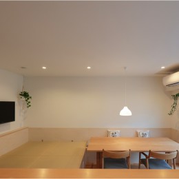 箕面のマンションリフォーム／温熱環境にこだわり、きめ細かにつくり込む (LDK　照明)