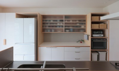 箕面のマンションリフォーム／温熱環境にこだわり、きめ細かにつくり込む (キッチン背面収納)