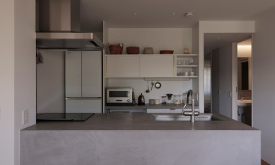 朝霧のマンションリフォーム／一枚の壁で生まれる多様なスペース (キッチン)