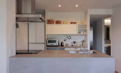 朝霧のマンションリフォーム／一枚の壁で生まれる多様なスペース (キッチン)