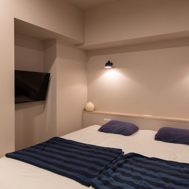 ベッドルーム事例：ベッドルーム（margin～空間に抑揚をつけることで生まれた余白。美しい余白によって豊かに流れる時間と空間へとつながる。～）