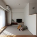 桃山台のマンションリフォーム／個室は控えめに、家族の居場所は最大限にの写真 リビング