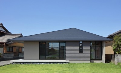 外観｜SQ-FLAT　方形屋根の30坪木造平屋住宅