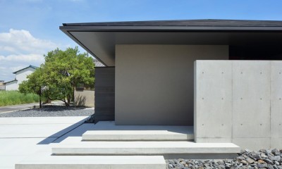 アプローチ｜SQ-FLAT　方形屋根の30坪木造平屋住宅