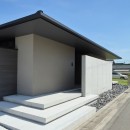 SQ-FLAT　方形屋根の30坪木造平屋住宅の写真 アプローチ