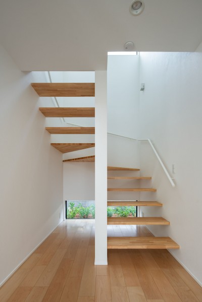 階段 (成城の家～中庭の緑を楽しむリビングダイニング～モダンな二世帯住宅～)