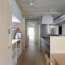 登美ヶ丘のマンションリフォーム／ありのままの質感を活かした風通しの良い家の写真 キッチン