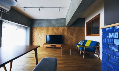 理想の暮らし×ヴィンテージマンション×台形のお部屋 (木とコンクリートのバランス)
