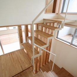 階段室 (２Cubes『スキップフロアの呼吸する家』)