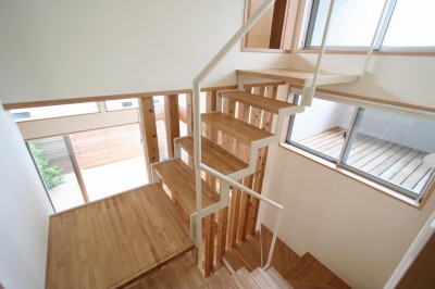階段室 (２Cubes『スキップフロアの呼吸する家』)