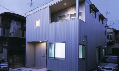 アンティーク雑貨のある家– ガルバリウム鋼板とシンプルプランで実現したローコスト住宅 – (外観)