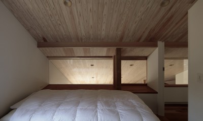 ２階寝室　ベットルーム｜大屋根まわりの眺居