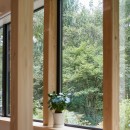 草津別荘ー森の中でひっそりと過ごす家ーの写真 ラウンジの窓際