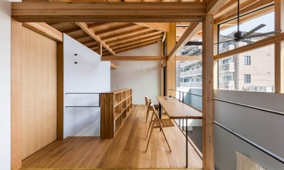 書斎｜夫婦で暮らすミニマルな木造空間　：　大津の住宅