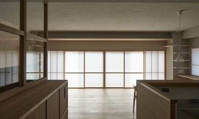 墨田の住宅 -室内階段のあるマンションリノベーション- (リビングダイニング)