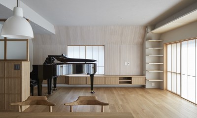 墨田の住宅 -室内階段のあるマンションリノベーション- (リビング)
