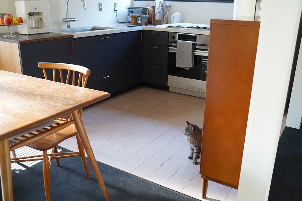 リビングダイニング事例：キッチン（東京都M様邸　ー猫とロンドンをテーマにした戸建てリノベーションー）