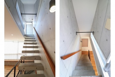 階段 (空間を仕切る壁は作らない。デザイナーズ物件のワンルームリノベーション。)