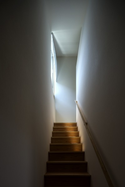 階段 (athena｜回遊性のある平屋に階段を二つ加え、立体回遊にしながら南北に風や視線の抜ける間取りを考える)