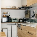 一体感を実現した畳×北欧ナチュラルなLDKの写真 キッチン