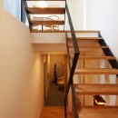 レモン坂の家〜斜面地の傾斜を活かしたスキップフロアハウス〜の写真 階段ホール