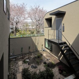 千歳船橋の共同住宅／Apartment in Chitosefunabashi (中庭)