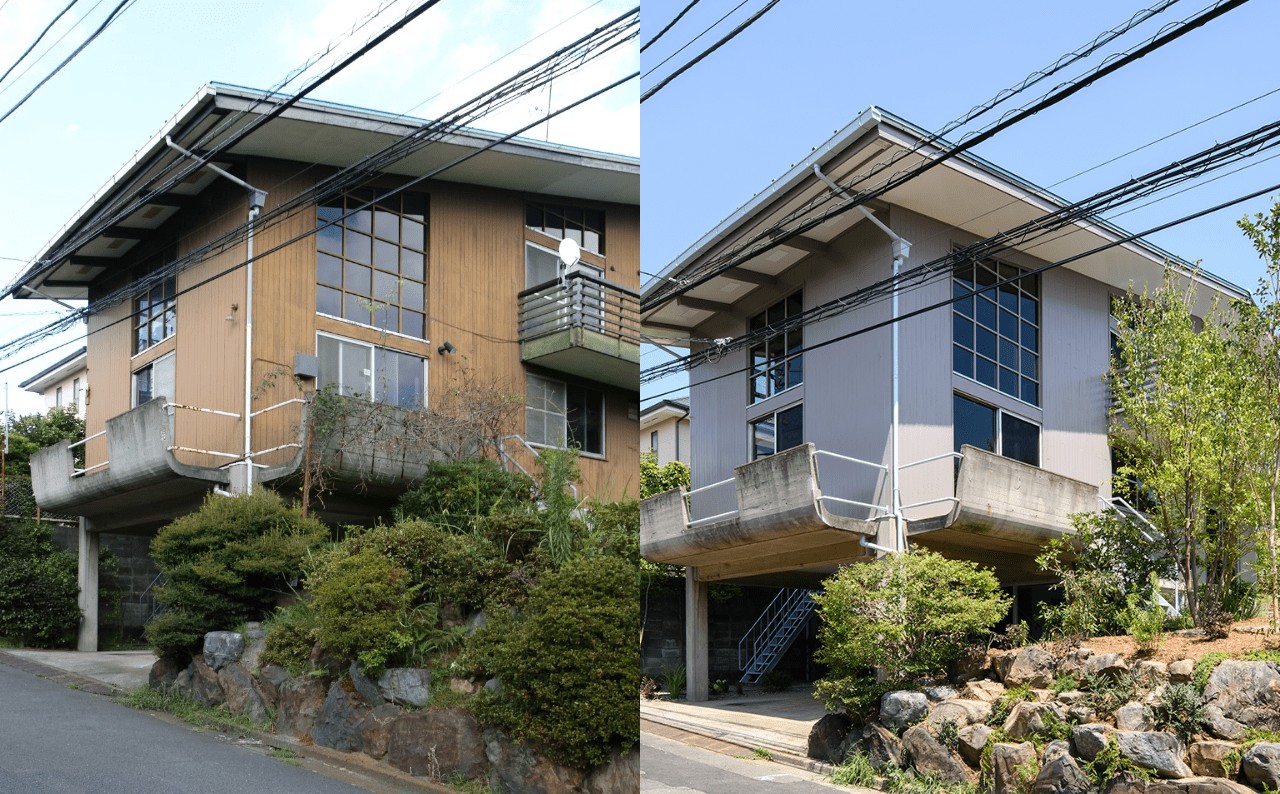 外観事例：外観（築57年、日本初女性建築家の意匠を継ぐ戸建リノベーション）