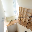 三鷹の家 〜スキップフロアのある吹抜け〜の写真 螺旋状に登る階段