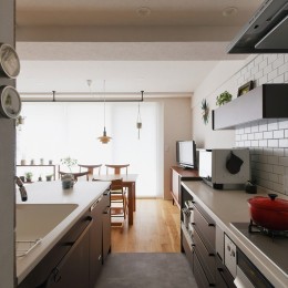 キッチン (S様邸＿馴染みの家具との調和　～小上りからの緑の眺め～)