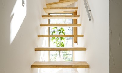 西東京の家～旗竿敷地の狭小住宅～ (階段)