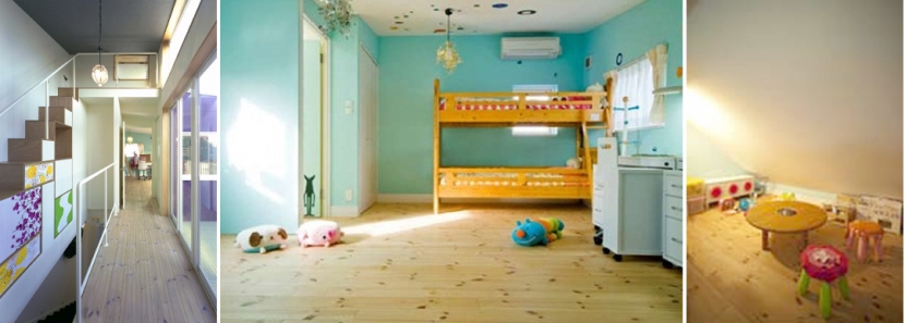 子供部屋事例：子ども部屋（colors 色を重ねおいたいえ）