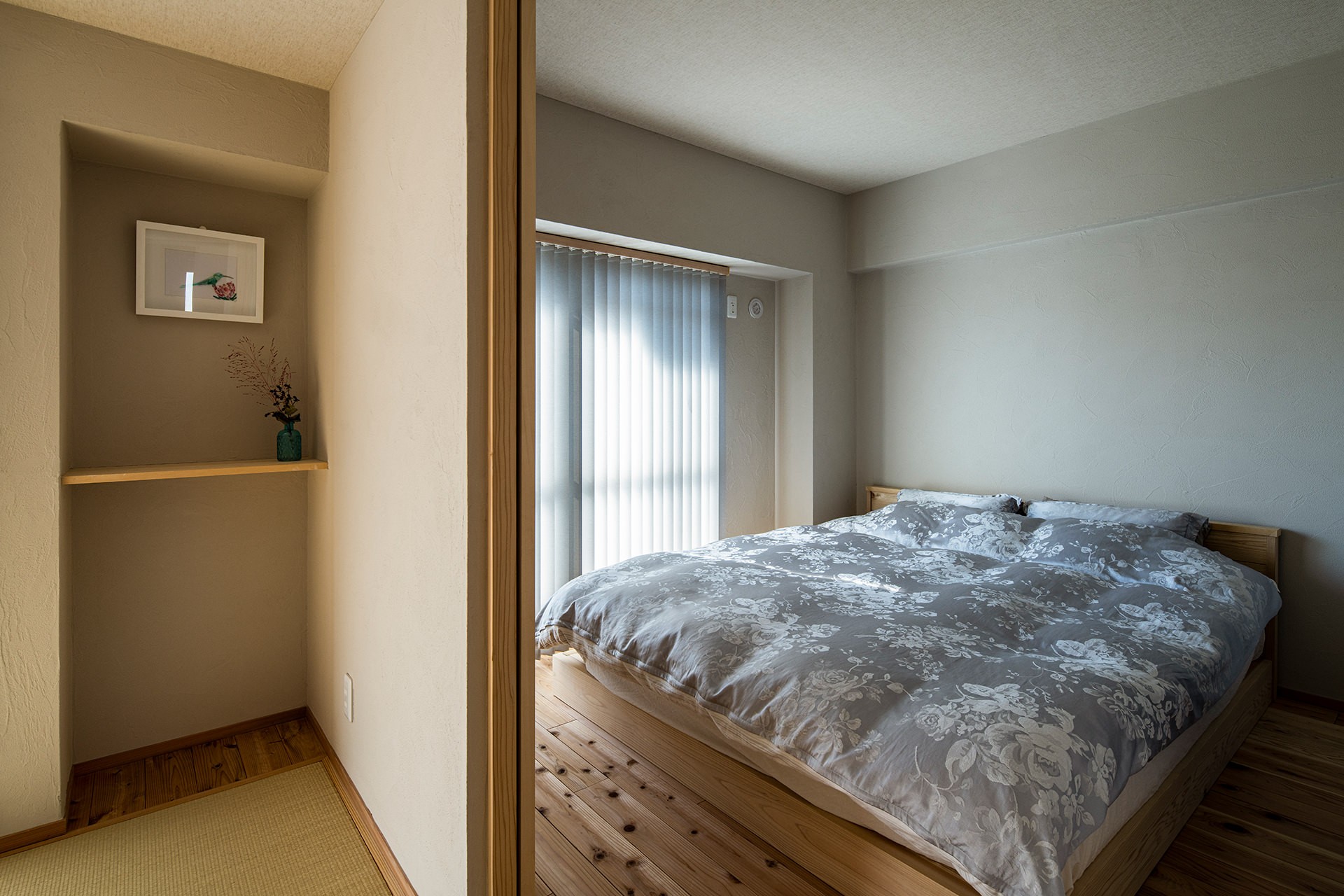 ベッドルーム事例：寝室（景色とつながり自然の素材と暮らす家）