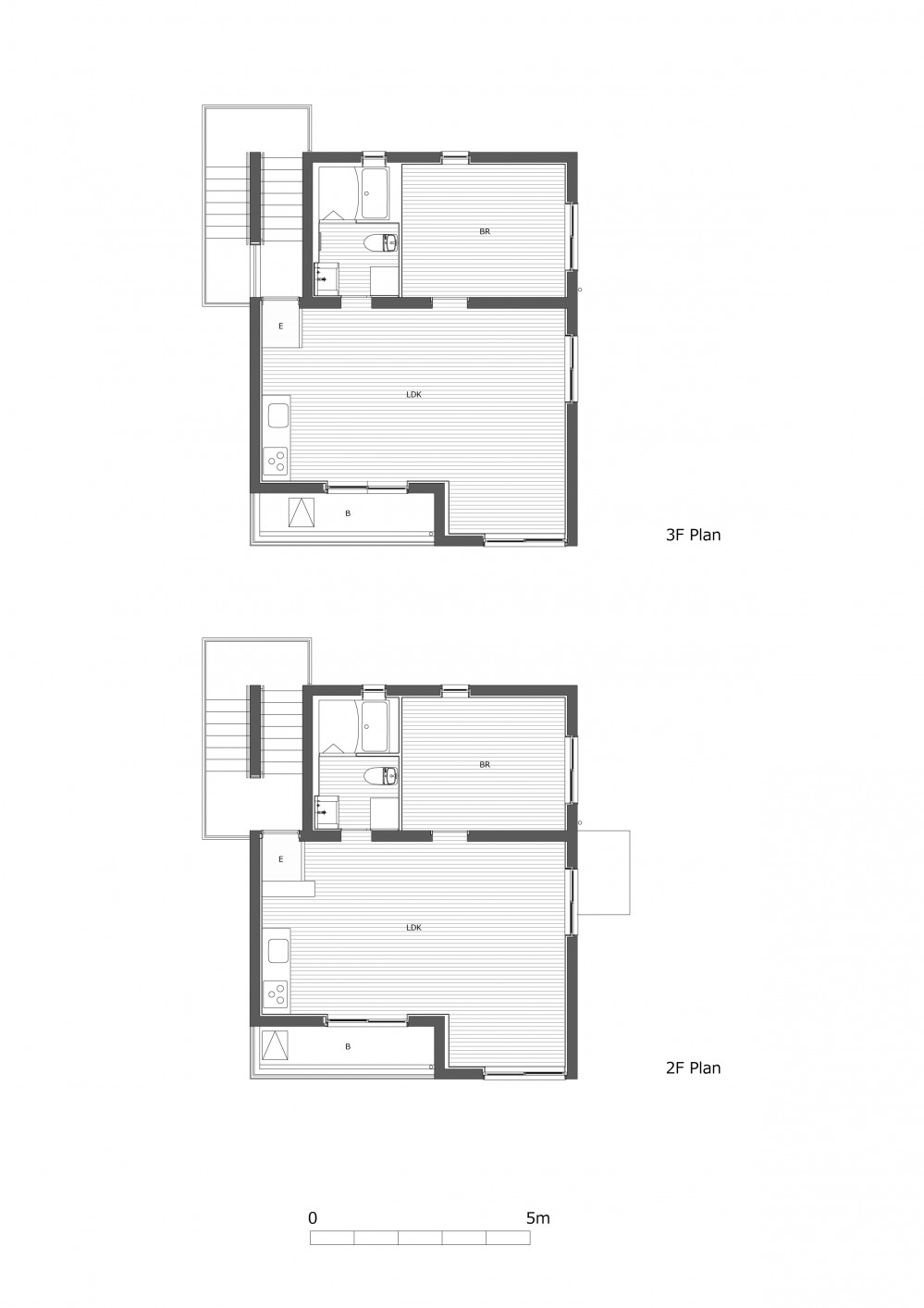 PeaceTrees 『RC造3階建ての共同住宅』 (２,３階平面図)