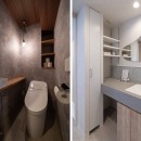 曲線美を活かしデザイン性ある空間の写真 トイレ、洗面所