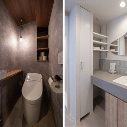 曲線美を活かしデザイン性ある空間 (トイレ、洗面所)