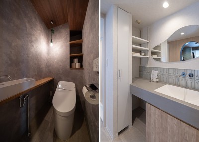 トイレ、洗面所 (曲線美を活かしデザイン性ある空間)