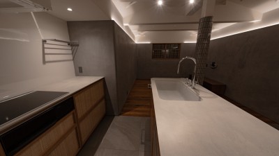 キッチン (折衷庵　「名古屋モザイクDesign Award 2023」金賞受賞作品)