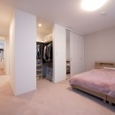シンプルで明るい住空間の写真 ベッドルーム