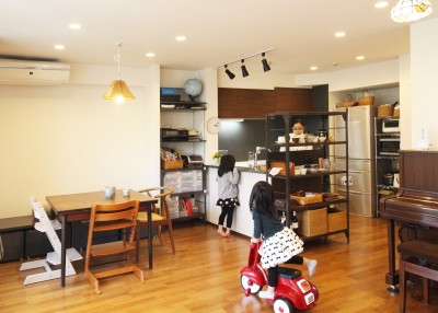 お気に入りの「unicoの家具」に合わせたLDKリノベーション〜福岡市早良区〜 (キッチンとunicoの家具)