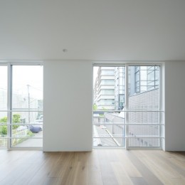 駒沢の家〜真っ白で明るいシンプルな家〜 (LDKの窓)