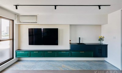 TVボードとキッチンが一緒⁉世界に一つだけのオリジナル造作家具