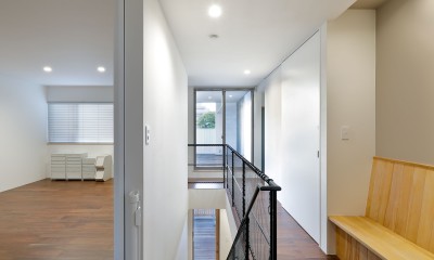 塚口町の家　～６つの個室とキッチンが中心の住まい～ (２階階段室)