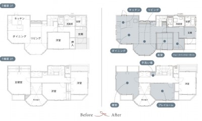 憧れのkitchenhouseが似合う　光溢れるリビングダイニングのある家　part1 (間取り図)