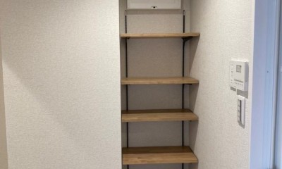 洗面所収納｜キッチンタイルが素敵なおうち