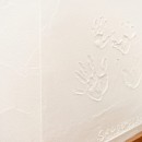 憧れのkitchenhouseが似合う　光溢れるリビングダイニングのある家　part2の写真 玄関の漆喰壁に家族で手形を残しました。