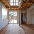 広がりを感じる設え－素材感の引き立つナチュラルモダンな邸宅｜千葉・検見川の住まいの写真 リビング