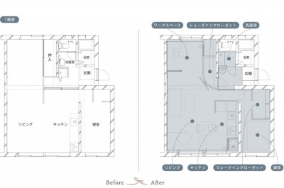 間取り (人とのつながりの温かさに惹かれたミッドセンチュリーな団地リノベーション　part1)