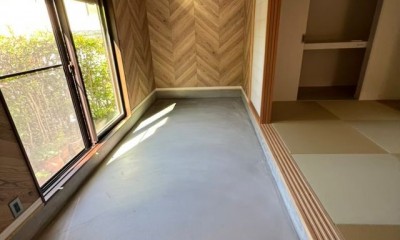 住み替えに伴う、こだわり戸建てリノベーション (玄関土間)