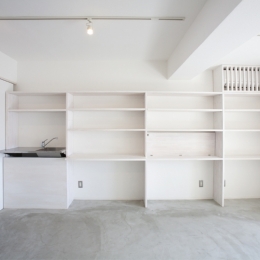 壁面造作家具 (ドマ ト サンルーム　-やわらかい間接光の広がる心地良い空間-)