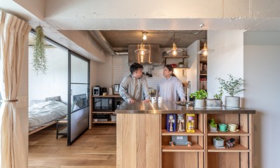 料理好き夫婦のための絶景ハイブリッドキッチンの家 - マンション